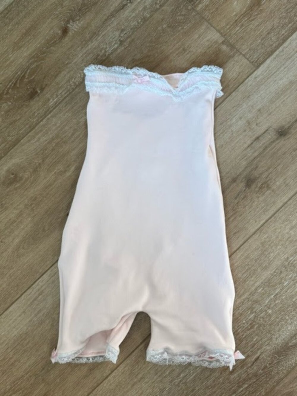 Pink Enchantress Lace Strapless Romper Onesie XS